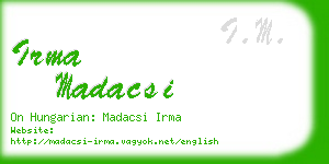 irma madacsi business card